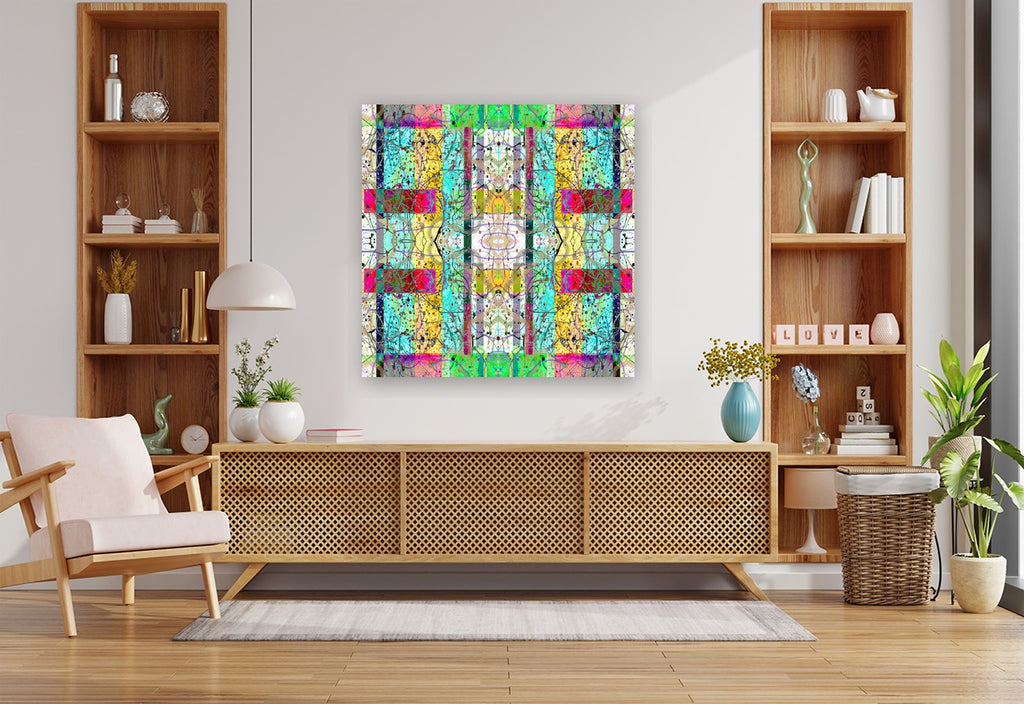 THE MULTIPLICATION OF BEING - 11.0 - shown in a modern living room