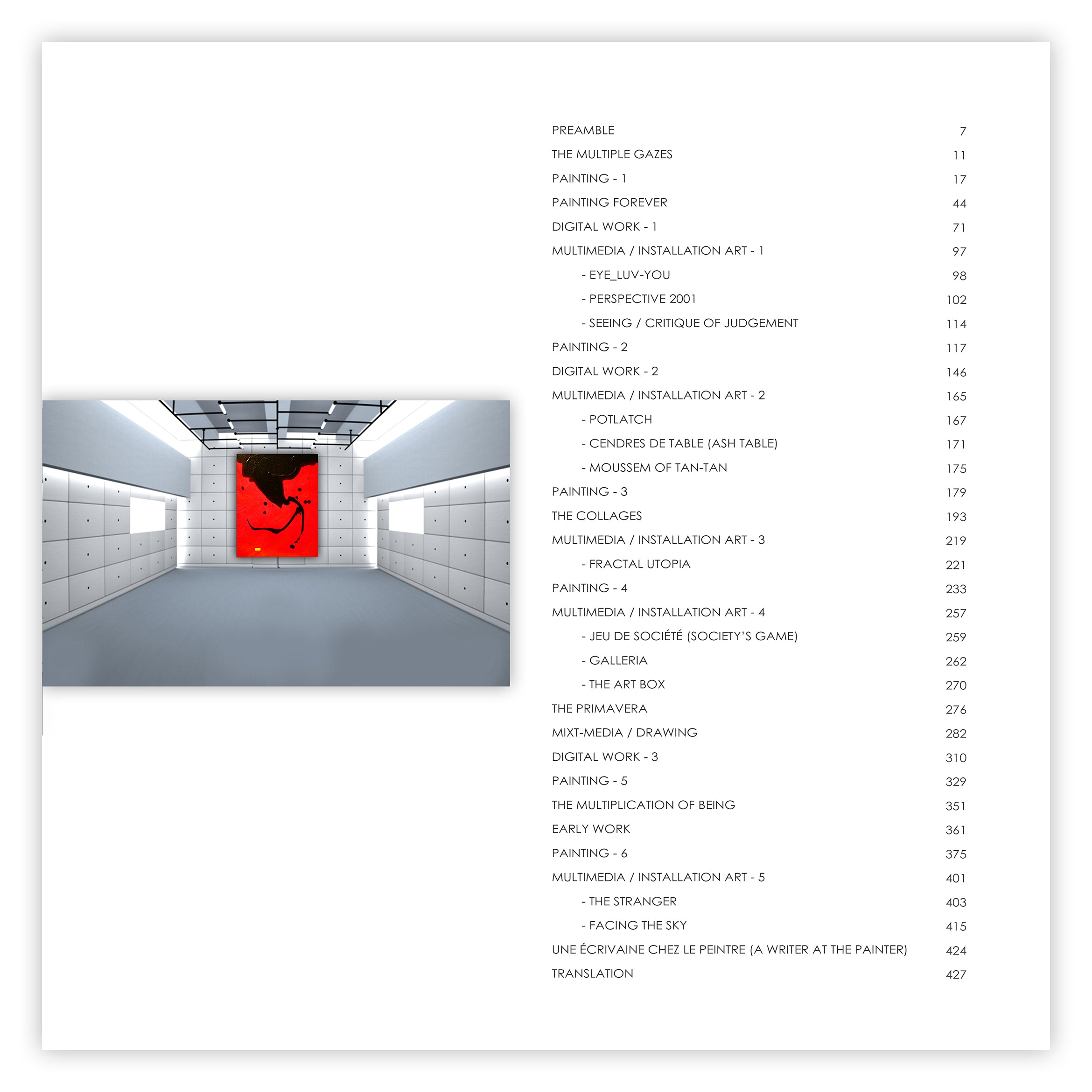 The Multiple Gazes II contents spread for the complete 440-page edition